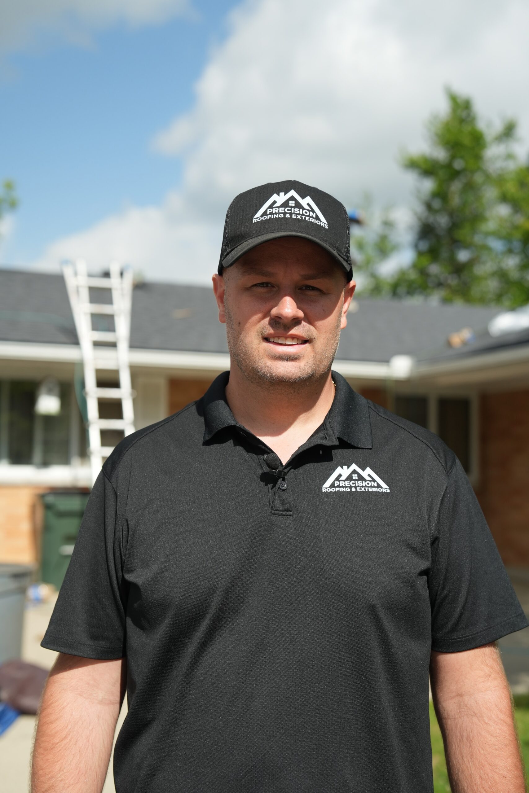 Cody Helton, owner of 937 Precision Roofing & Exterior, on a job site in Dayton Ohio